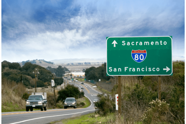 Interstate 80 Sign for Sacramento and San Francisco