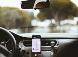 maps on phone on car dashboard