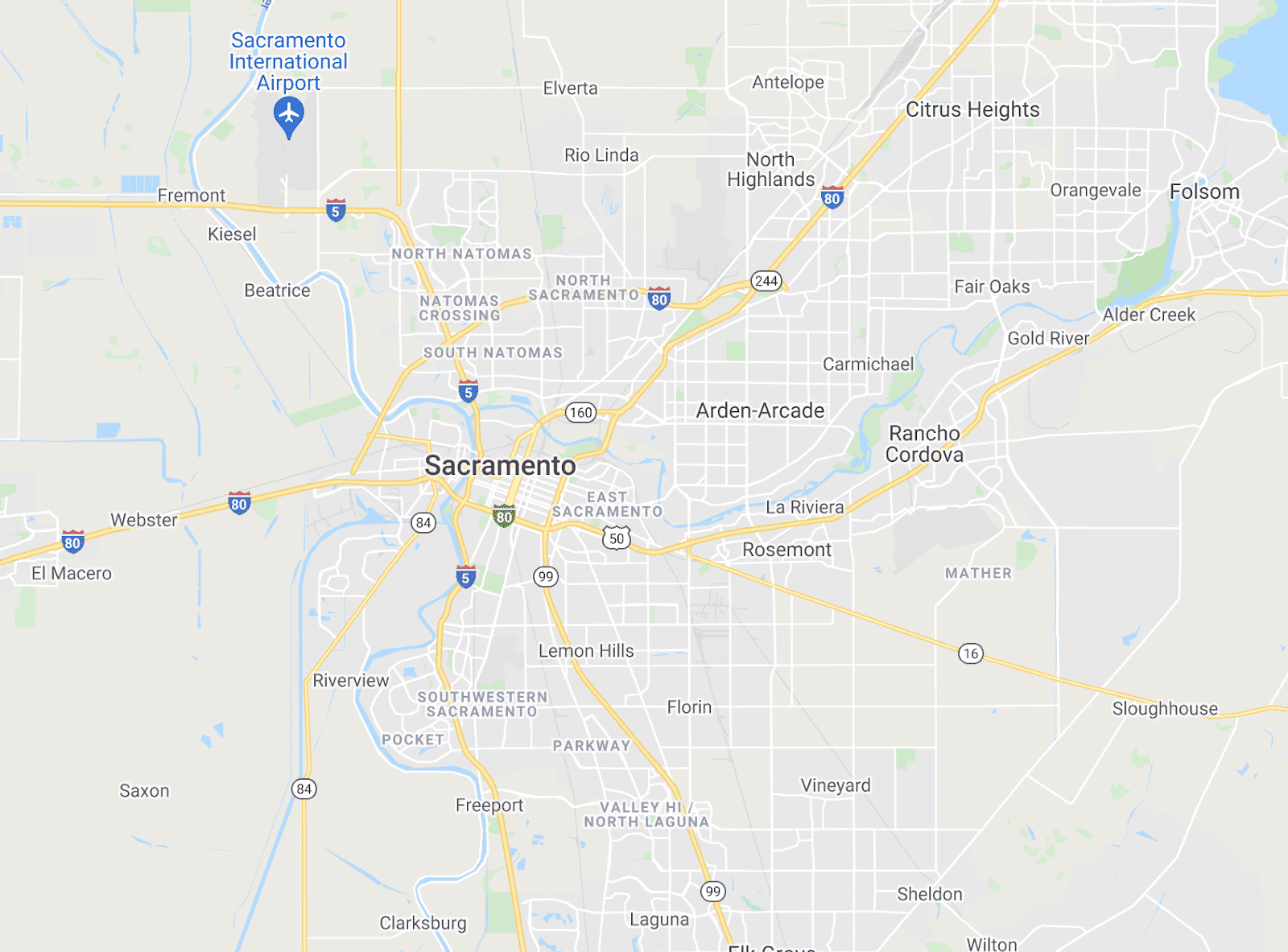 Map of Sacramento