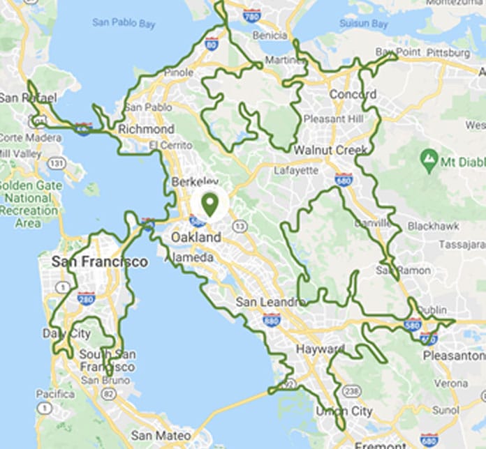 Map of San Francisco and Oakland
