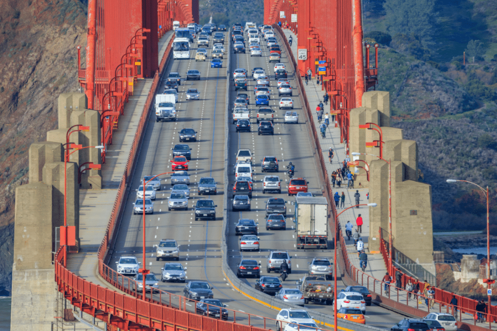 Golden Gate Bridge and Traffic