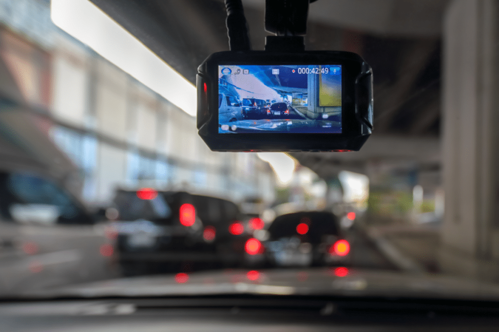 Dash Camera or Car Video Recorder in Vehicle