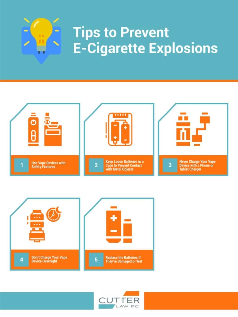 Tips to Prevent E-Cigarette Explosions infographic