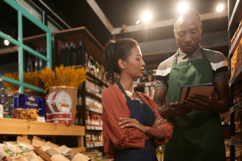 Grocery store workers