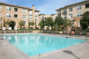 Apartment complex with pool
