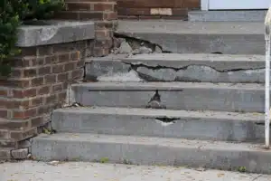 Broken concrete steps