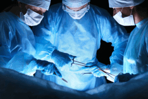 Doctor performing surgery