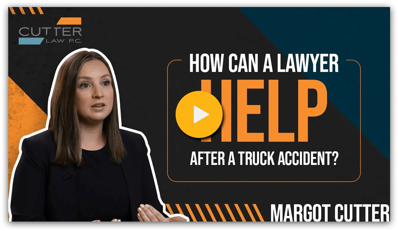 Attorney Margot Cutter next to thumbnail text "How can a lawyer help after a truck accident'