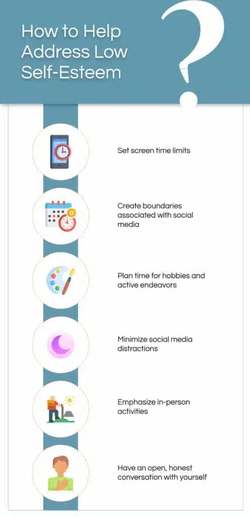 Infographic of how to help address low self-esteem