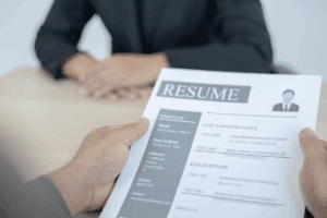 Looking at Resume during Interview