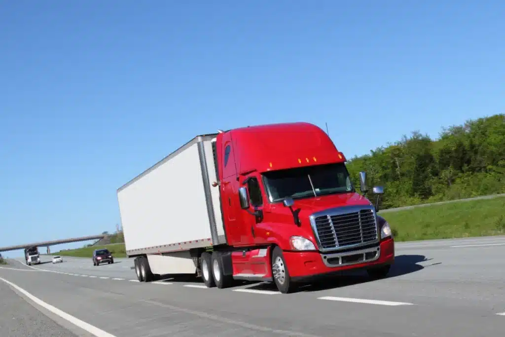 A semi truck on the road