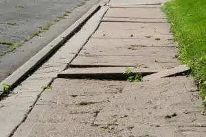 Broken sidewalk