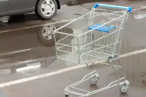 Shopping cart in parking lot