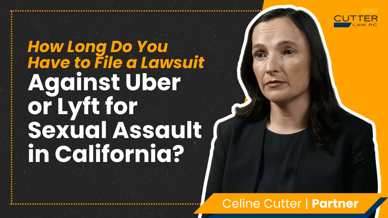 Celine headshot next to thumbnail text "How Long Do You Have to File a Lawsuit Against Uber or Lyft for Sexual Assault in California?"