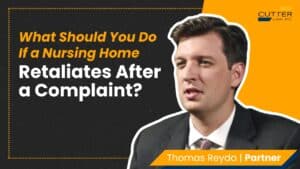 Thomas headshot next to thumbnail text "What Should You Do If a Nursing Home Retaliates After a Complaint?"