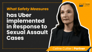 Celine headshot next to thumbnail text "What Safety Measures has Uber Implemented in Response to Sexual Assault Cases? "