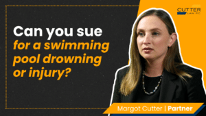 Margot headshot next to thumbnail text: Can You Sue for a Swimming Pool Drowning or Injury?