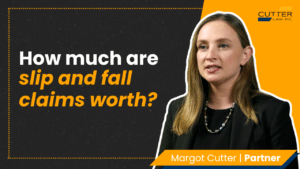 Margot headshot next to thumbnail text: How Much are Slip and Fall Claims Worth?