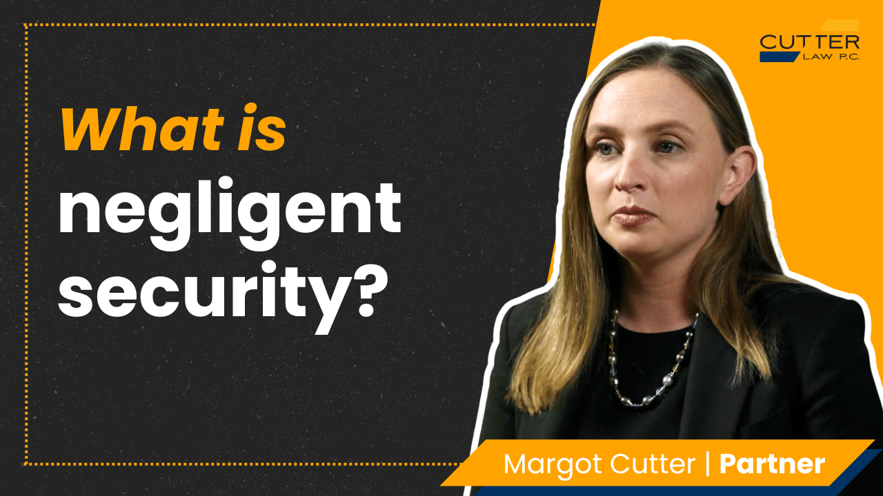 Margot headshot next to text: What is Negligent Security?