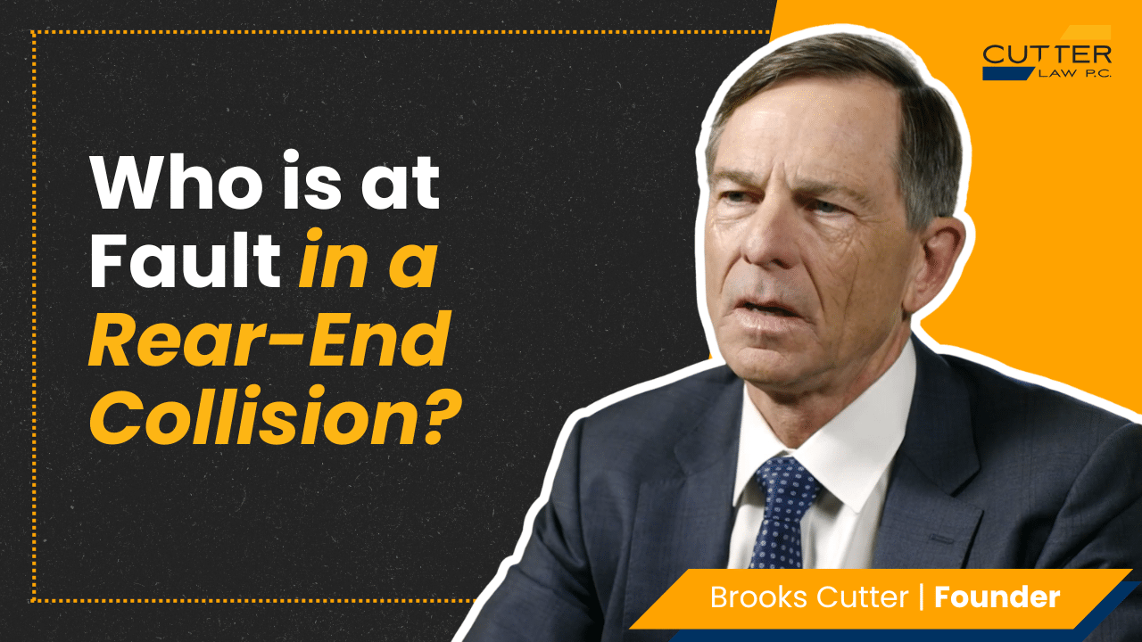 Thumbnail for video titled, Who is at Fault in a Rear-end Collision?