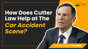 Thumbnail for video titled, How Does Cutter Law Help at the Car Accident Scene?