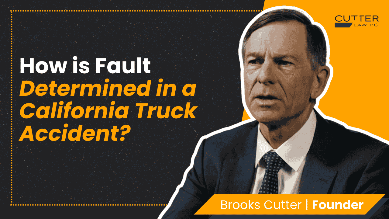 Thumbnail for video titled, How Is Fault Determined in a California Truck Accident?