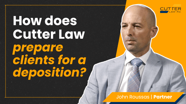 Thumbnail for video titled, How Does Cutter Law Prepare Clients for a Deposition?
