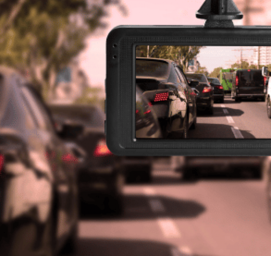 a mirror view of vehicles on the highway