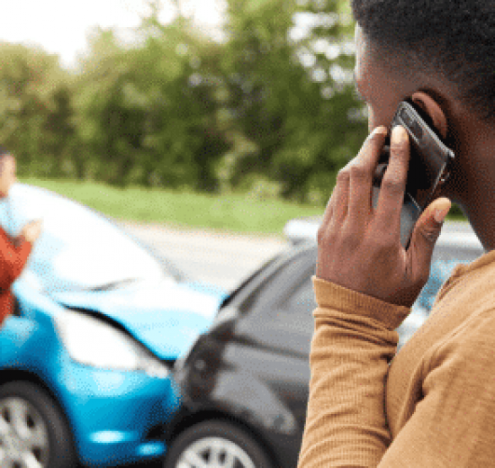 a man calling after a car accident