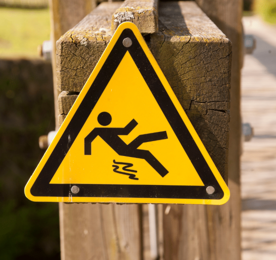 Slip and fall hazard sign